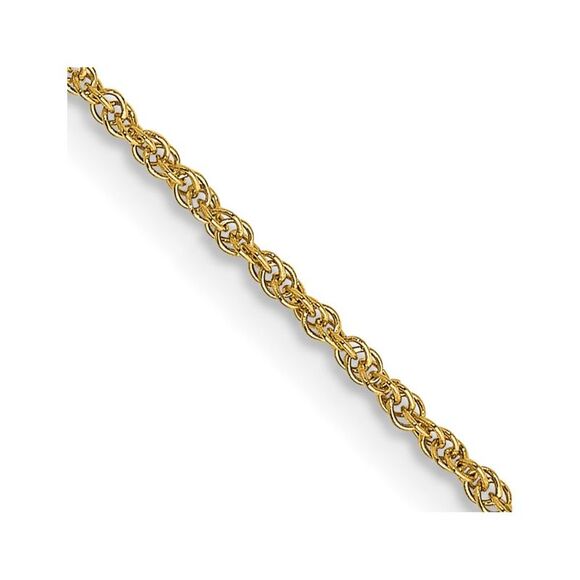 14k Yellow Gold 22 inch 1.1mm Rope with Spring Ring Clasp Chain